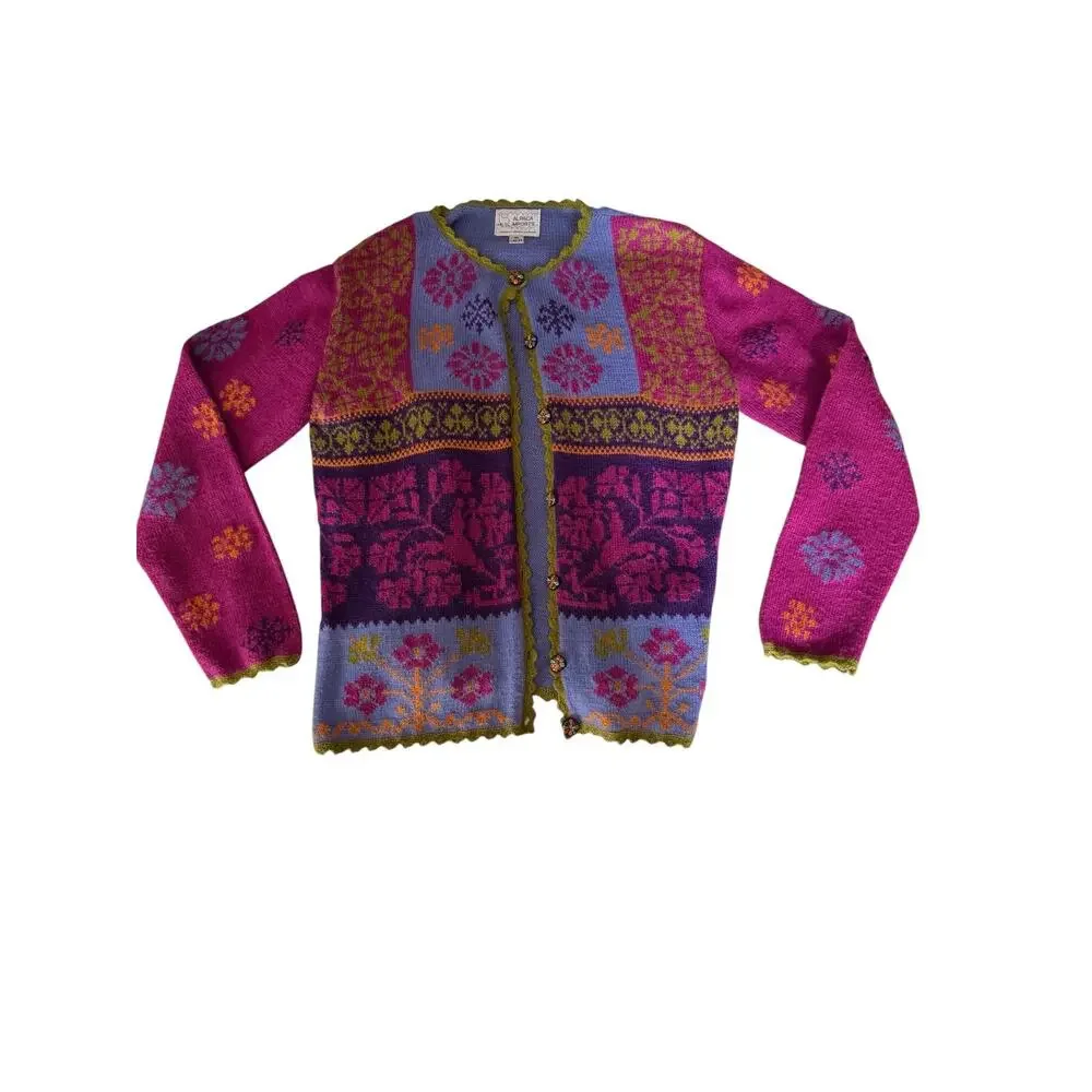 Alpaca Imports Hand Made Peruvian Knit Cardigan - Picture 2 of 5